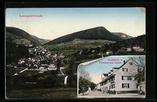 AK Langenbruck, Gasthaus und Pension zur Linde, Panorama