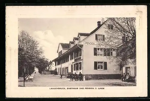 Präge-AK Langenbruck, Gasthaus und Pension zur Linde