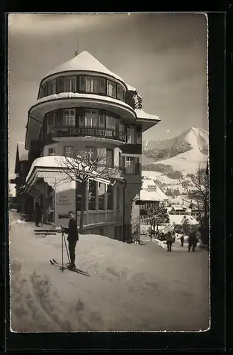 AK Adelboden, Hotel Viktoria im Winter