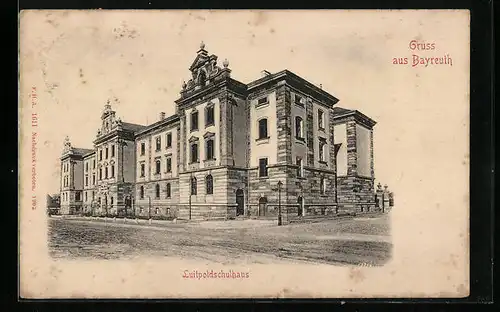 AK Bayreuth, Strassenansicht des Luitpoldschulhauses