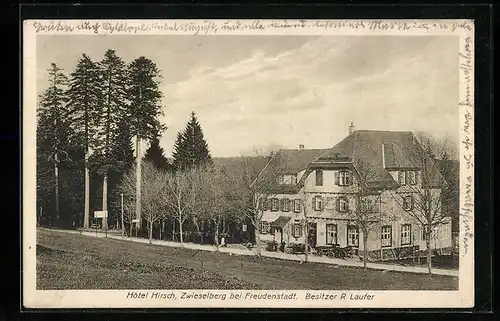 AK Zwieselberg b. Freudenstadt, Hotel Hirsch, Bes. R. Laufer