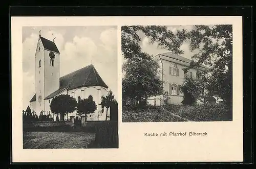 AK Biberach, Kirche mit Pfarrhof
