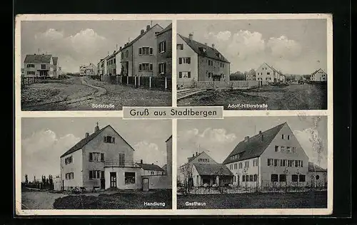 AK Stadtbergen, Südstrasse, strasse, Gasthaus, Handlung