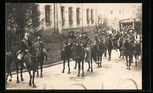 Foto-AK Coburg, Festmarsch der Fleischerinnung