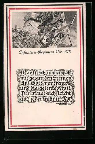 AK Infanterie-Regiment Nr. 378, Soldaten ziehen in die Schlacht, Germanenkult