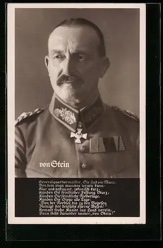 AK Generalquartiermeister von Stein in Uniform