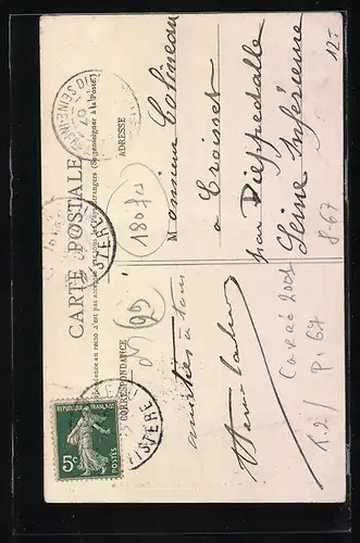 AK Mann verkleidet sich als Frau in bretonischer Tracht, Travestie