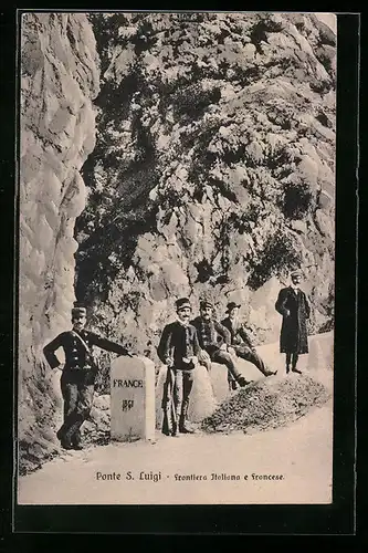 AK Grimaldi di Ventimiglia, Ponte San Luigi, Frontera Italiana e Francese, Grenze