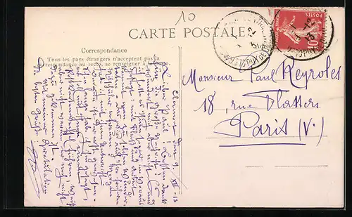 AK Saint-Saturnin, Place de la Fontaine et l`Eglise