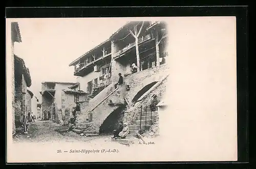 AK Saint-Hippolyte, Un coin de la ville