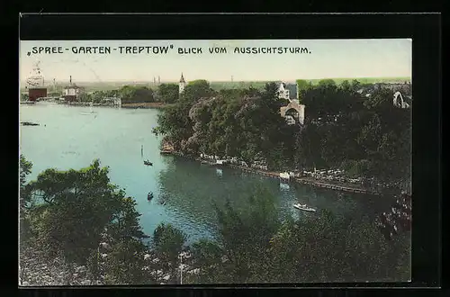 AK Berlin-Treptow, Spree-Garten-Treptow, Blick vom Aussichtsturm