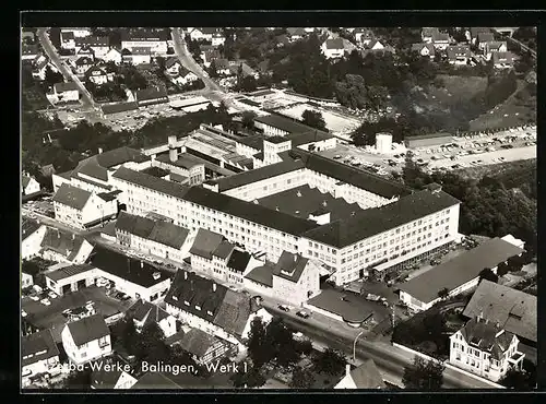 AK Balingen, Bizerba-Werke, Werk 1 aus der Vogelschau