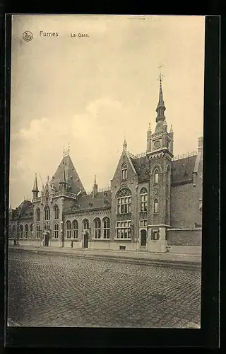 AK Furnes, La Gare, Bahnhof