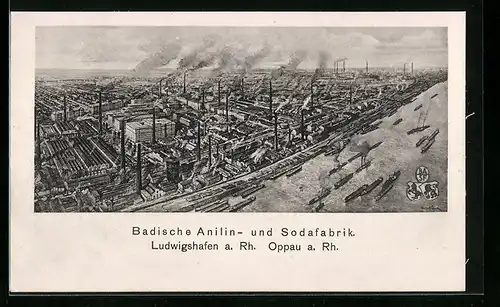 AK Ludwigshafen a. Rh., Badische Anilin- und Sodafabrik