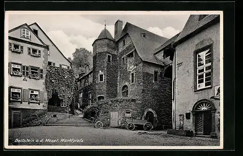 AK Beilstein a. d. Mosel, Strassenpartie am Marktplatz