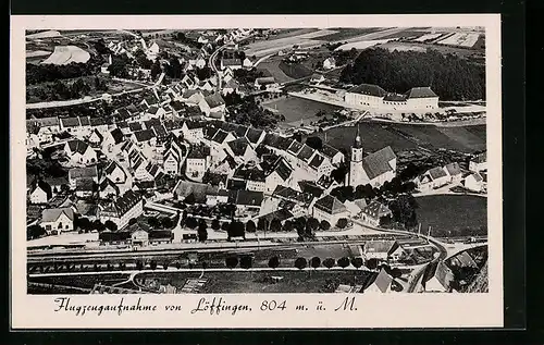 AK Löffingen, Ortsansicht vom Flugzeug aus