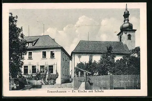 AK Ermershausen, Ev. Kirche mit Schule