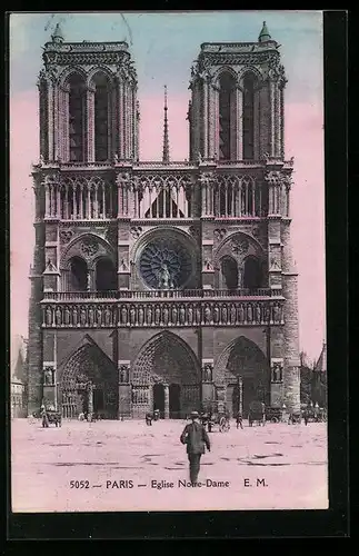 AK Paris, Cathédrale Notre-Dame, Vorderansicht