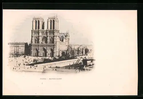 AK Paris, Cathédrale Notre-Dame, Totalansicht