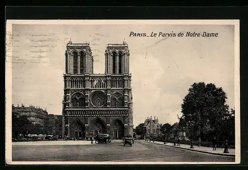 AK Paris, Cathédrale Notre-Dame, Vorderansicht