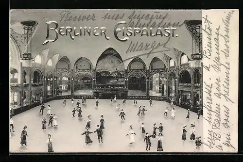 AK Berlin-Schöneberg, Innenansicht vom Eispalast