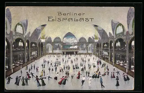 AK Berlin-Schöneberg, Innenansicht vom Eispalast