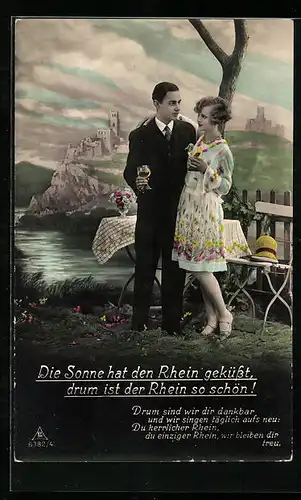 Foto-AK Photochemie Berlin Nr. 6382 /4: Die Sonne hat den Rhein geküsst, drum ist der Rhein so schön!