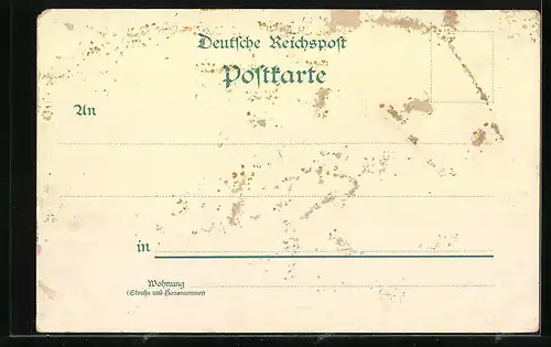 Lithographie Hamburg-Neustadt, Jungfernstieg, Matrose mit Stadtwappen