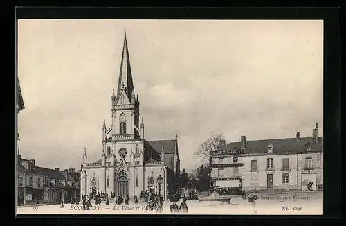 AK Écommoy, la Place et l'Eglise
