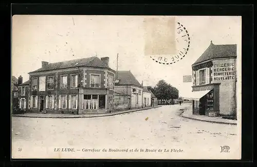 AK Le Lude, Carrefour du Boulevard et de la Route de La Flèche