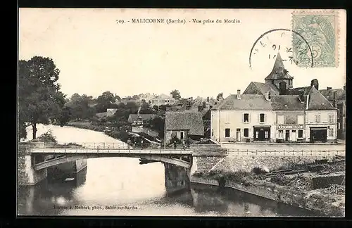 AK Malicorne, Vue prise du Moulin