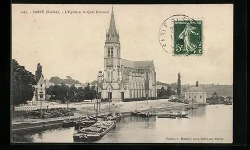 AK Sablé, l`Eglise et le Quai National