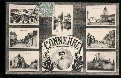 AK Connerré, Rue de Belfort, l`Eglise, Avenue deParis