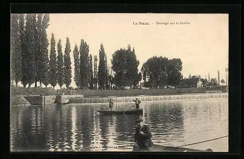 AK La Suze, Barrage sur la Sarthe