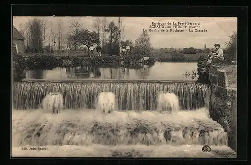 AK Sceaux-sur-Huisne, Le Moulin de la Rochette, La Cascade