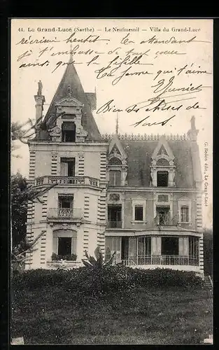 AK Le Grand-Lucé, Le Neufmesnil, Villa du Grand-Lucé