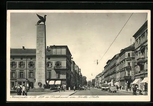 AK Karlsruhe i. B., 109er Denkmal am Loretto-Platz