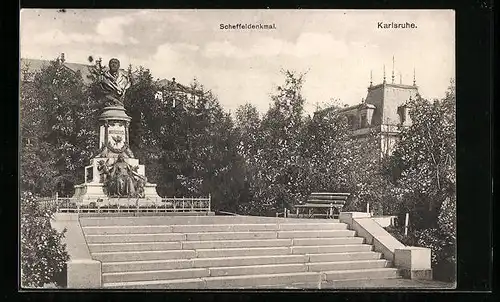AK Karlsruhe, Scheffeldenkmal