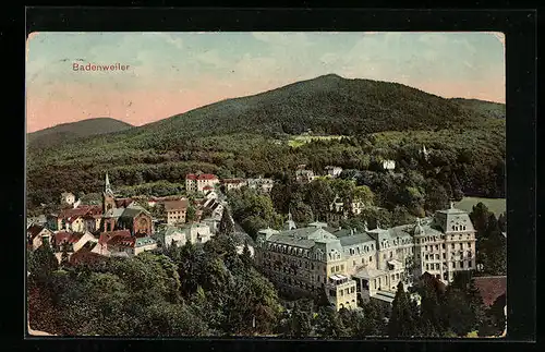 AK Badenweiler, Ortsansicht mit Umland