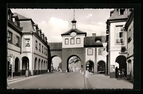 AK Emmendingen, Strassenpartie am Stadttor