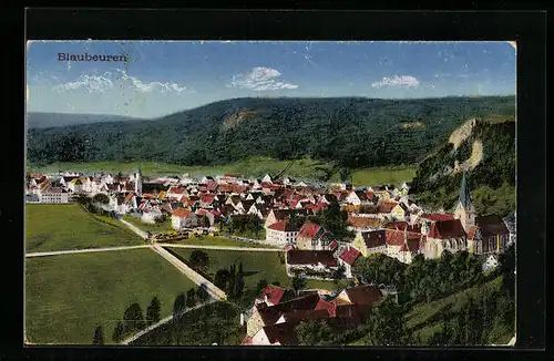 AK Blaubeuren, Ortsansicht mit Umland
