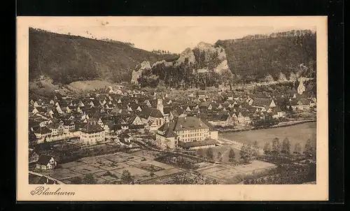 AK Blaubeuren, Ortsansicht mit Umgebung