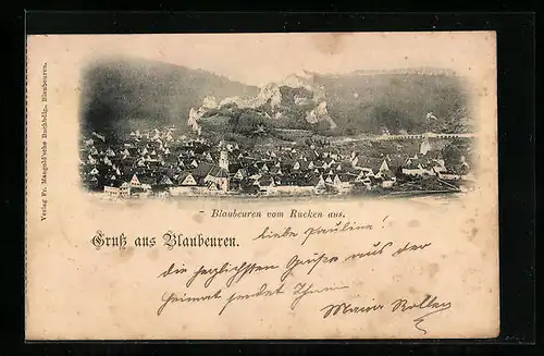 AK Blaubeuren, Ortsansicht aus der Vogelschau