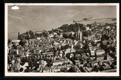 AK Konstanz a. Bodensee, Ortsansicht mit See