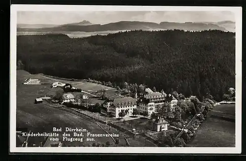 AK Bad Dürrheim, Kinderheilstätte des Bad. Frauenvereins vom Flugzeug aus