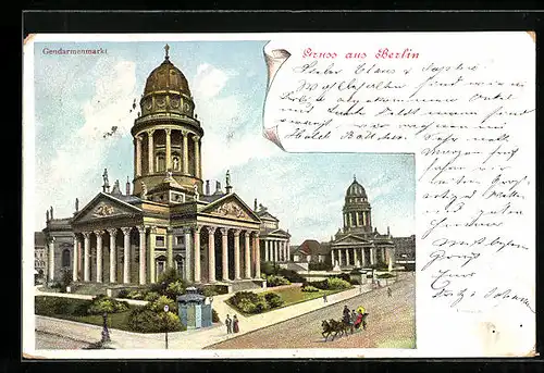 AK Berlin, Strassenpartie am Gendarmenmarkt