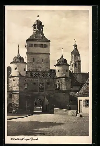 AK Weissenburg i. Bayern, Strassenpartie mit Ellingertor