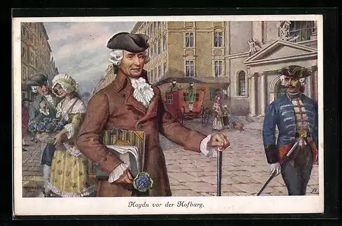 Künstler-AK Haydn vor der Hofburg