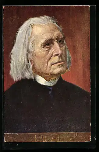 Künstler-AK Portrait des Komponisten Liszt