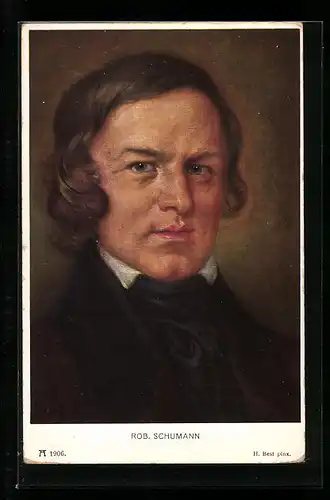 Künstler-AK Portrait des Komponisten Robert Schumann